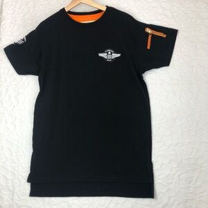 Victorious Command Pilot T-shirt Crest.. Army Aviator 90s look Black Size L